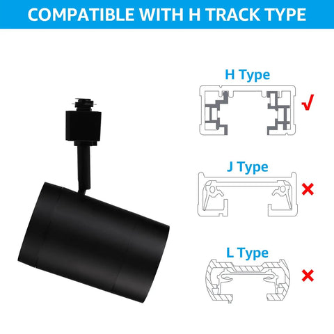 Shop Ready Retail Pro Series 17.5W LED H Track Lighting Heads For Stores And Restaurants Commercial Dimmable Track Lights H type