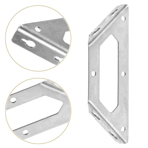 Stainless Steel Angle Brackets For Beams And Shelves, Heavy Duty Corner Braces With Impact Resistance and Non Deformation, Close-Up View