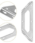 4 Pack Stainless Steel Corner Brackets for Cabinets and Shelves, Heavy Duty 90 Degree Angles, showing bracket details