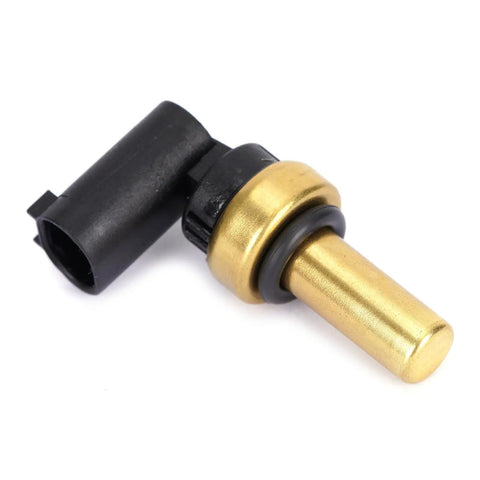 Direct Mount Coolant Temperature Sensor Fits Chevy Bolt Evo Cruze Colorado Trax Volt Engine Cooling Module showing brass tip and black connector.