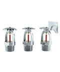 Fast Response Fire Sprinkler Head With Heavy Duty Side Spray Configuration For Instant 68 Degree Pop featuring 3 chrome nozzles.