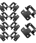 Uonlytech 10-pack black metal cabinet hinges for residential doors; front view.