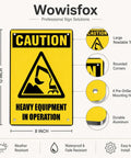 Heavy Equipment In Operation Aluminum Warning Sign 12x8 inches with high visibility yellow and black bold caution graphic