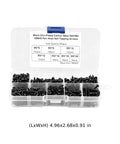 500 Piece M3 Self Tapping Screw Set With Phillips Drive Black Carbon Steel Sheet Metal Screws For Computer Repair Automotive And Home Appliances Seven Sizes From 0.24 To 0.79 In Must Have Kit in storage box
