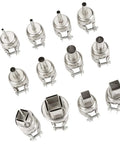 Heat Proof Nozzles Kit For 850 Hot Air Soldering Station 12 Piece Set With Round And Square Tips For Precise Rework Industrial Grade Steel