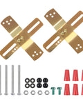 Two Pack 4 Inch Light Fixture Mounting Brackets With 180 Degree Adjustable Crossbar For Standard 4 Inch Electrical Boxes Includes Screws Nuts Ideal For Wall Lights Close To Ceiling Lights And Pendant Fixtures, gold finish
