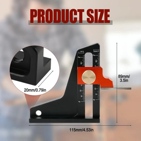 Table Saw Height Gauge For Woodworking 0 To 2 Inches Precision Depth Gauge And Router Height Adjuster Aluminum Alloy