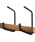 Six Pack Heavy Duty Overhead Garage Storage Hooks For Ceiling And Wall Mounts installed with wood beam