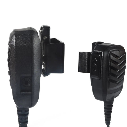 Side view of Universal Adhesive CB Microphone Mount For Cars Trucks And Boats Ham Radio Speaker Holder shown with mic attachment