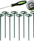 Circle Top Landscape Staples 6 Inch Green Turf Stakes 9 Gauge Beefy Heavy Duty Yard Lawn Spikes For Outdoor Soil Gardening Weed Barrier And Sod Fabric 50 Pieces