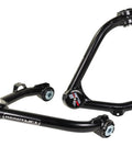 Stock Leveling And Big Lift Upper Control Arms With High Angle Ball Joint For Chevy GMC 1500 Trucks RWD And 4WD, Heavy Duty DOM Tube Arms, New Bushings, Terrain Control Technology, Designed For Leveling And Severe Off Road shown in black