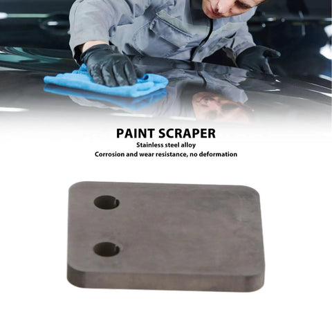 Heavy Duty Stainless Steel Paint Scraper For Cars And Shops Pro Grade Point Repair Tool with rustproof features displayed on black background.