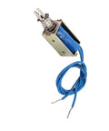 12V DC Solenoid Electromagnet With 5N Pull Push Type, 10mm Stroke, 300mA Current, Tiny Dope Metal Actuator For DIY Electronics Projects, Mini Magnetic Actuator Model JF-0530B with blue wires