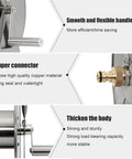 Heavy Duty Retractable Garden Hose Reel Stainless Steel Water Hose Cart showing copper connector and sturdy handle details.