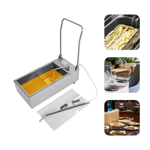 Game Changer 55L Commercial Oil Filter Machine With Stainless Steel Fryer Tank and Foldable Cart for busy kitchens.