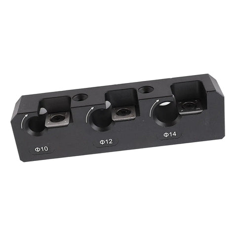 Precision tenon cutter with three opening sizes for 10mm, 12mm, and 14mm, Heavy Gauge Aluminum Dowel Maker Jig Kit.