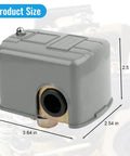 Well Pump Pressure Switch With Adjustable Differential 30 To 50 Psi, 1/4 Inch Female NPT, dimensions 3.64x2.54x2.5 inches