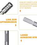 83mm Extended Reach Adapter For Hex Shank Tools Fits Six Point Three Five Millimeter Hex Bits showing parts and usage