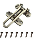 Heavy Duty Swing Bar Lock For Hinged Doors, Door Guard Latch For Child And Pet Safety, Diecast Security Stopper With Brushed Nickel Finish