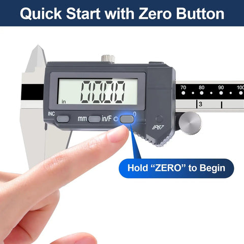 6 Inch Digital Caliper With Absolute Precision, Pro Grade, IP67 Waterproof And Oil Resistant, Inch, MM, Fraction Modes display