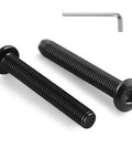 Flat Head Hex Socket Cap Screws 1/4-20 x 2-1/2 Inch, 20 Pack, Black Zinc Finish, 304 Stainless Steel with hex spanner