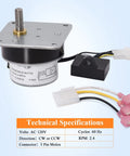 Auger Feed Motor Replacement 812-4421 with 3-Pin Molex Connector for Quadrafire Classic Bay 1200 Castile Mt Vernon Pellet Stoves