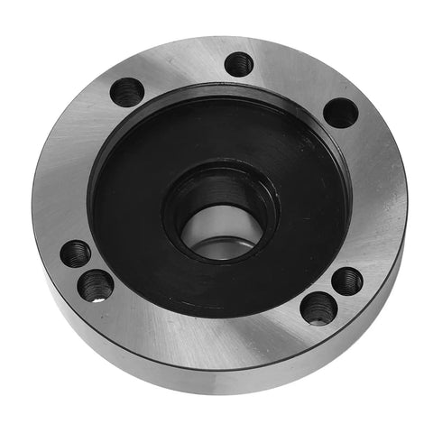 Heavy Duty ER25 Collet Chuck With 80mm Diameter Precision Tool Holder For CNC Lathe And Milling Machines That Rock Engraving Work Flawlessly, top view showing carbon steel body and central hole.