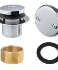 Tip Toe Bathtub Drain Trim Kit With Two Hole Overflow Faceplate Chrome Plated Finish Replacement Bath Drain Stopper Easy Tap