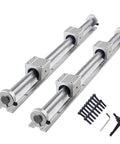 Pro Grade Linear Rail Kit For DIY CNC Projects 600mm SBR16 Rails With 4 SBR16UU Blocks And 4 Fixing Rings Smooth X Y Z Motion Actuator System Built For Precision And Easy Upgrades In Any Shop Or Garage, 2 rails with 4 blocks