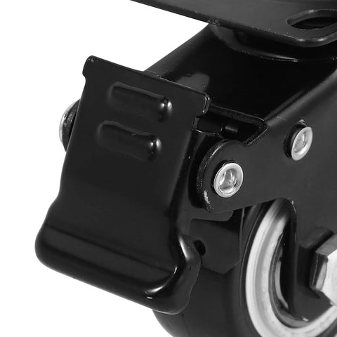 Close-up of Two Pack Two Inch Universal Swivel Replacement Caster Wheels With Quiet Polymer Build for office chairs and desks.