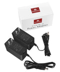 12V 2A Power Supply AC Adapter Two Pack 24W DC Converter For LED Strip Lights CCTV Cameras Monitors Breast Pumps With 5.5mm By 2.1mm Plug FCC Certified Universal 100-240V AC Input