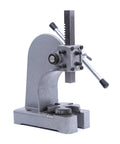 Heavy Duty Cast Iron Manual Desktop Arbor Press for precision work, showcasing solid frame and compression functionality.