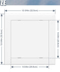 High Grade Self Adhesive Drywall Access Panel 10X10 Inch dimensions shown with measurements for easy installation.