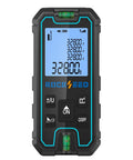 Ultra Accurate Laser Tape Measure 328 Feet With Dual Bubble Levels, Portable Digital Distance Tool, Quick Measurements In Inches Feet Meters, Laser Measure With 5 Unit Conversions., front view with digital screen and bubble levels