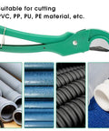 PVC Pipe Cutter With Ratchet Mechanism, Aluminum Alloy Body, Ergonomic Handle, High Precision Tube Cutter for PVC PP PU PE Materials