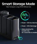3 Slot Fast Charging Drone Battery Dock With Grab And Go Storage And Power Bank, USB C QC3.0 Hub For HS900 Batteries