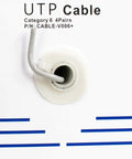 Close-up of Dope 500 Foot Cat6 Bulk Ethernet Cable 23 AWG CCA UTP Indoor Network Cable Gray from pull box spool