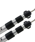 Two Pack Adjustable Tarp Poles Aluminum Telescoping Rods For Camping, Backpacking and Hiking, close-up of aluminum segments and locks