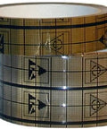 Conductive grid tape roll, gold-brown, 3/4 in wide for EMI shielding and ESD protection (side view)