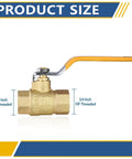 Three Quarter Inch Heavy Duty Full Port Brass Ball Valve 600 WOG FNPT FIP Threaded For Compressed Air Water Plumbing Or Oil Yellow Handle