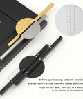 Illustration showing installation of Two Pack Half Moon Cabinet Pulls Brushed Gold Semicircle Drawer Handles on cabinets.