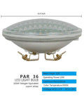 PAR36 LED Landscape Bulb 10W 1150LM 3000K Warm White, 100W Halogen Equivalent, dimensions and specifications displayed