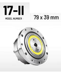 CS 17 II Harmonic Drive Strain Wave Gear Reducer for automation, stepper motors; compact 79x39mm design, side view.