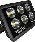 JUDYSSY Led Floodlight 300W with six lenses and IP65 waterproof rating, designed for outdoor use.