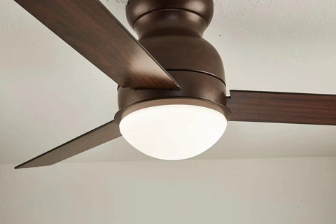 52 Inch Indoor Outdoor Ceiling Fan With LED Lights And Remote Control Modern Flush Mount Ceiling Fan For Living Room Bedroom Kitchen