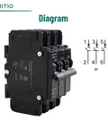 AC Miniature Circuit Breaker 25 Amp 120 Volt 240 Volt 3 Pole DIN Rail Mount 35mm UL 489 Listed MCB With 10kA Breaking Capacity