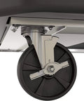 Heavy Duty Portable Evaporative Swamp Cooler With 50 Inch Fan Kicks Serious Heat In 6500 Sq Ft Garages showing durable caster wheel detail.