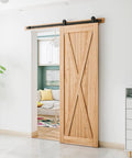 5 Ft Top Mount Sliding Barn Door Hardware Kit For 26 To 30 Inch Doors, wood door installation, interior view