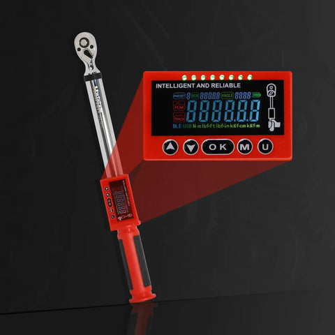 Digital 3/8 Inch Torque Wrench with Five Modes and Auto Buzz, 5 to 100 ft-Lb and 0 to 135 Nm Range, 2 Percent Accuracy, LED Alert