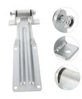 Heavy Duty Truck Door Hinge For Utility Trailer And Refrigerated Truck With Iron Construction And Anticorrosion Finish Delivers High Strength And Stable Temperature Control For Cargo Applications. silver iron hinge with mounting holes
